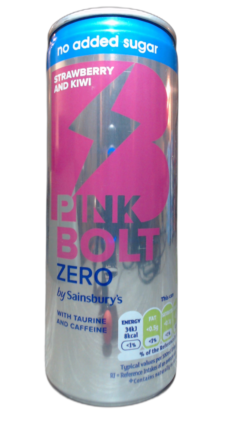 Sainsbury's Pink Bolt Zero Strawberry and Kiwi